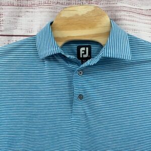FootJoy Polo Shirt Mens Medium Stripe Performance Golf Athletic Casual Preppy